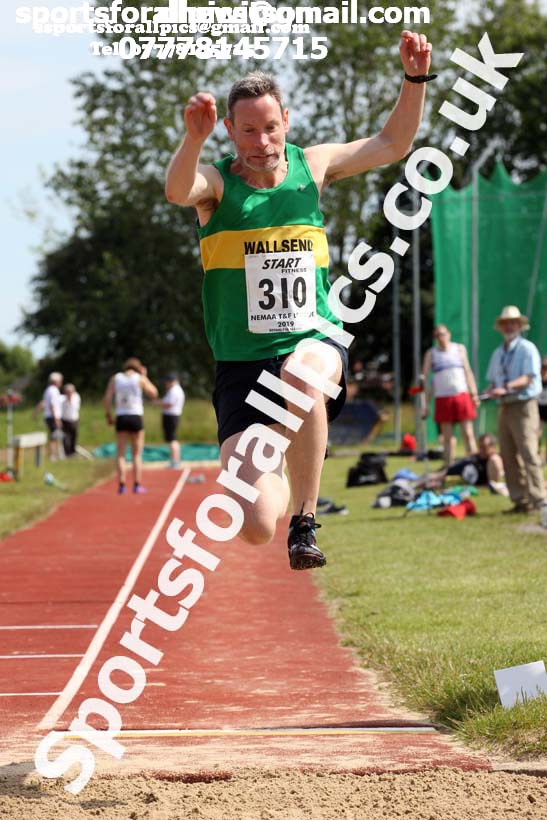 Mens long jump, 2019 NEMA Track and Field Champs, Monkton. Photo:  David T. Hewitson/Sports for All Pics